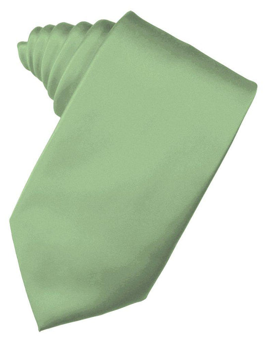 Sage Solid Satin Suit Tie - Tuxedo Club