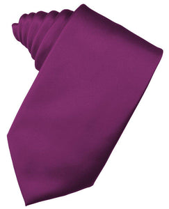 Sangria Solid Satin Suit Tie - Tuxedo Club