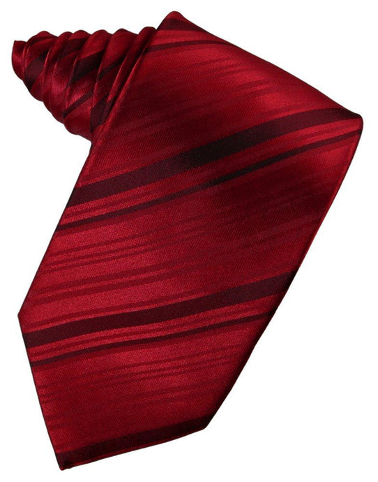 Apple Striped Satin Suit Tie - Tuxedo Club