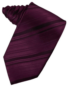 Berry Striped Satin Suit Tie - Tuxedo Club