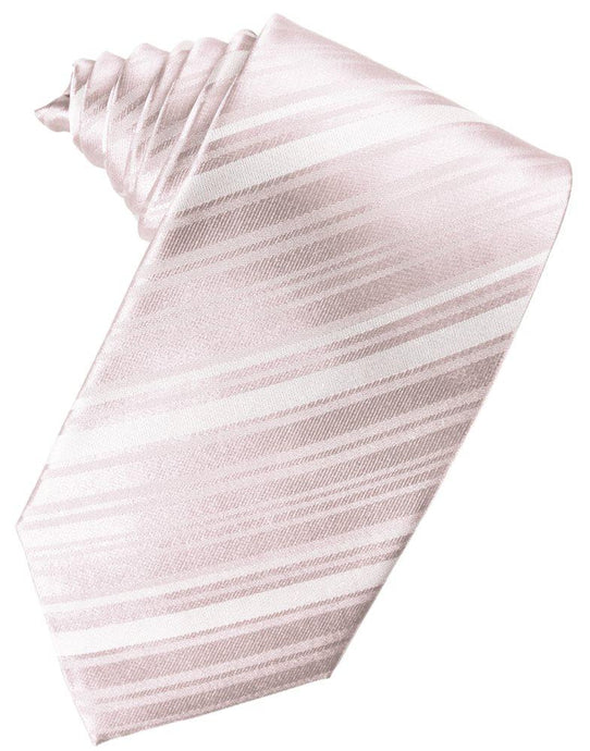 Blush Striped Satin Suit Tie - Tuxedo Club