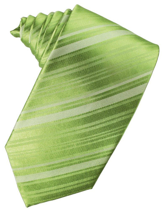 Clover Striped Satin Suit Tie - Tuxedo Club