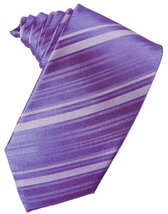 Freesia Striped Satin Suit Tie - Tuxedo Club