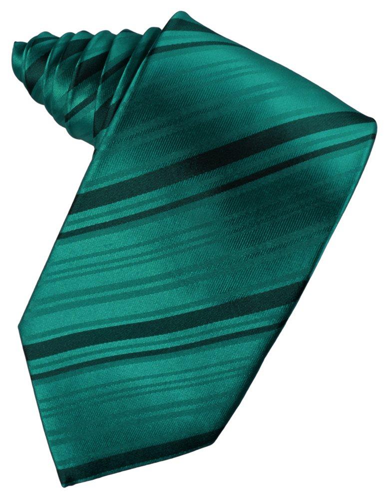 Jade Striped Satin Suit Tie - Tuxedo Club