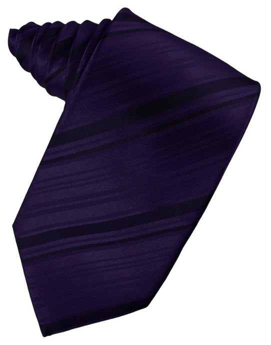 Lapis Striped Satin Suit Tie - Tuxedo Club