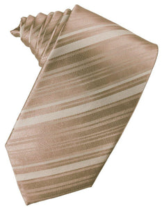 Latte Striped Satin Suit Tie - Tuxedo Club