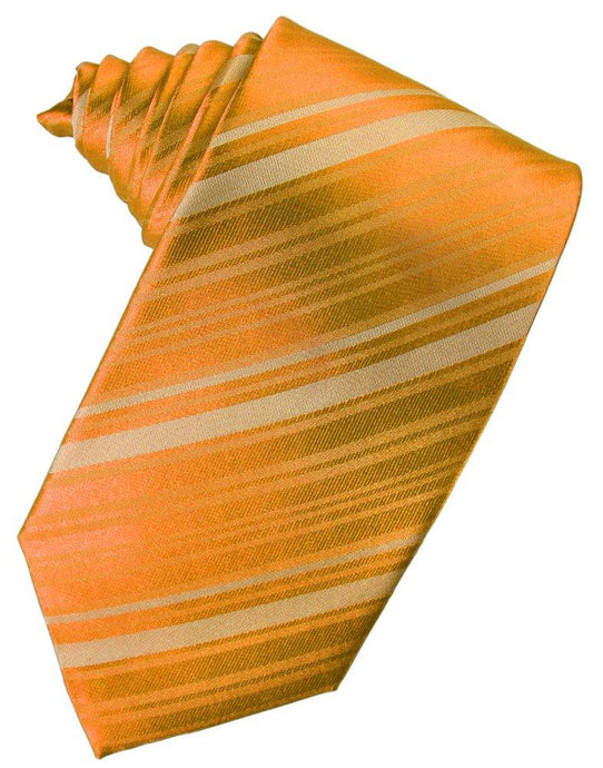 Mandarin Striped Satin Suit Tie - Tuxedo Club