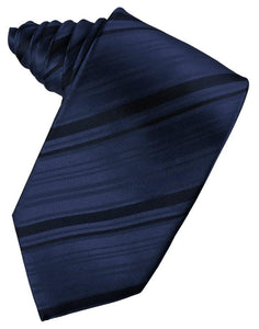 Marine Striped Satin Suit Tie - Tuxedo Club