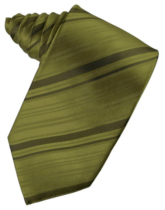 Moss Striped Satin Suit Tie - Tuxedo Club