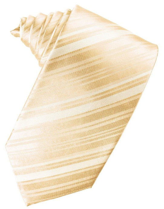 Peach Striped Satin Suit Tie - Tuxedo Club