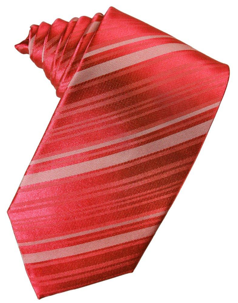 Persimmon Striped Satin Suit Tie - Tuxedo Club
