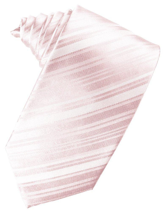 Pink Striped Satin Suit Tie - Tuxedo Club