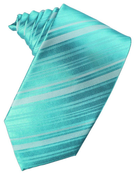 Pool Striped Satin Suit Tie - Tuxedo Club