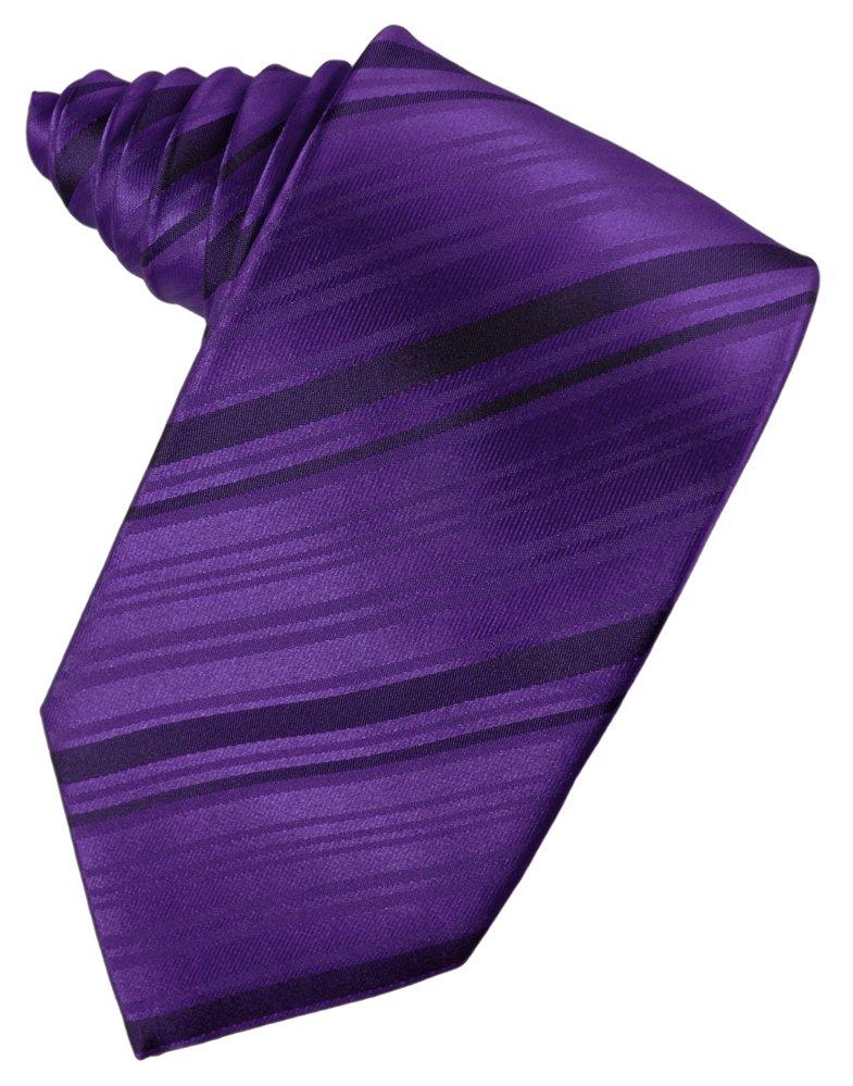 Purple Striped Satin Suit Tie - Tuxedo Club