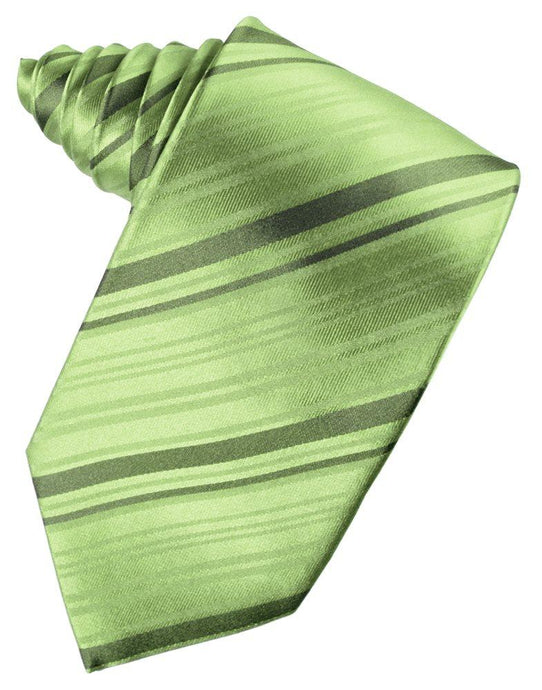 Sage Striped Satin Suit Tie - Tuxedo Club