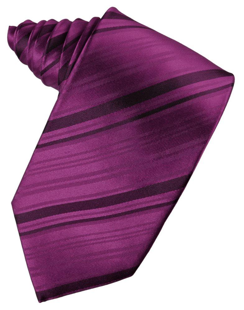Sangria Striped Satin Suit Tie - Tuxedo Club