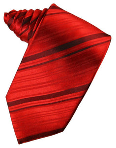 Scarlet Striped Satin Suit Tie - Tuxedo Club