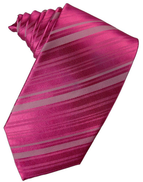 Watermelon Striped Satin Suit Tie - Tuxedo Club