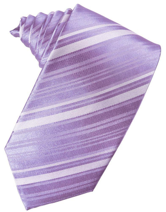 Wisteria Striped Satin Suit Tie - Tuxedo Club