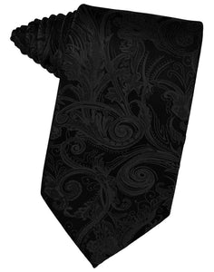 Black Tapestry Suit Tie - Tuxedo Club