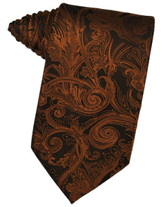 Cognac Tapestry Suit Tie - Tuxedo Club