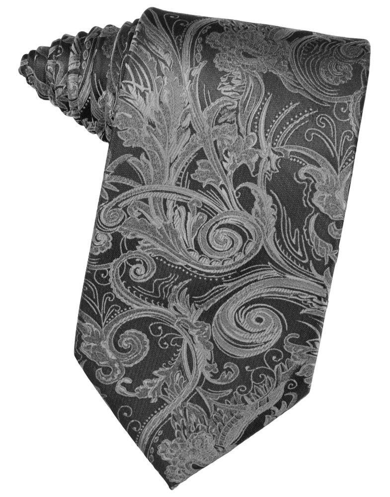 Silver Tapestry Suit Tie - Tuxedo Club