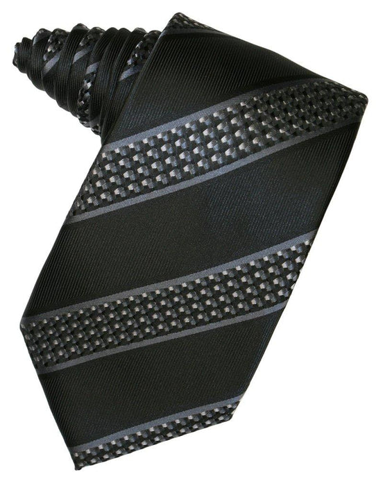 Asphalt Venetian Stripe Suit Tie - Tuxedo Club
