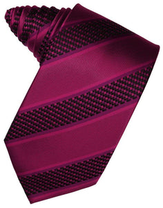 Fuchsia Venetian Stripe Suit Tie - Tuxedo Club