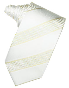 Ivory Venetian Stripe Suit Tie - Tuxedo Club