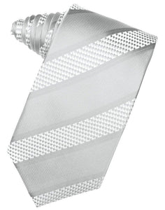 Platinum Venetian Stripe Suit Tie - Tuxedo Club