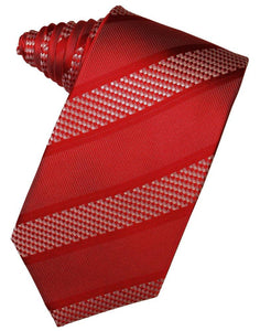 Red Venetian Stripe Suit Tie - Tuxedo Club