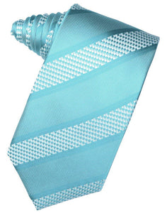 Turquoise Venetian Stripe Suit Tie - Tuxedo Club