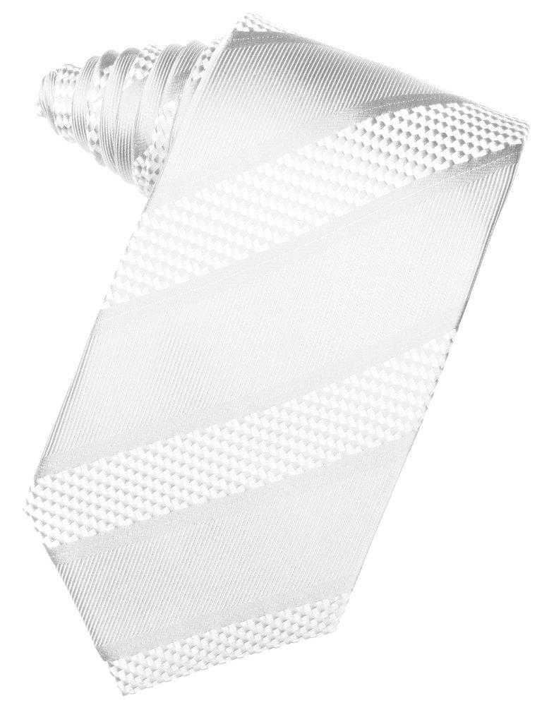 White Venetian Stripe Suit Tie - Tuxedo Club