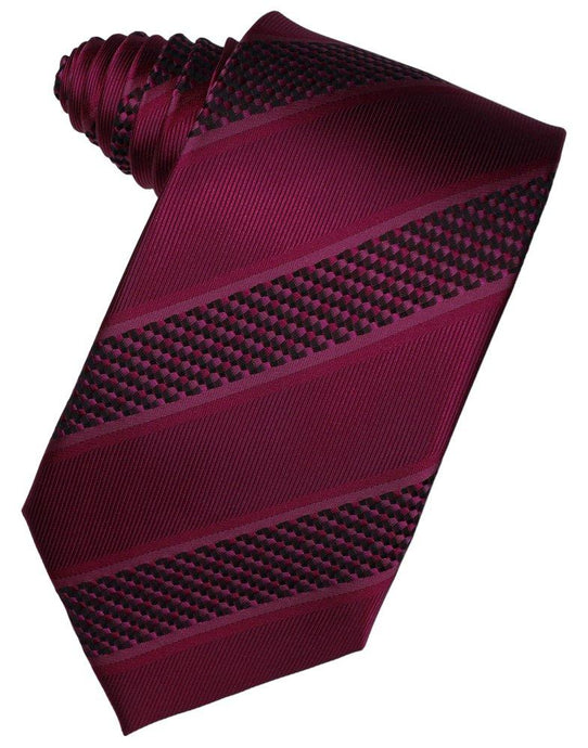 Wine Venetian Stripe Suit Tie - Tuxedo Club