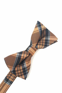 Plaid Bow Tie in Orange by Cardi - Tuxedo Club