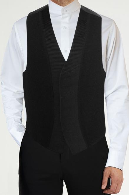 Black Mirage Tuxedo Vest by Jean Yves - Tuxedo Club