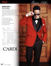 Load image into Gallery viewer, &#39;Bradford&#39; Red 1-Button Shawl Tuxedo - Super 150 - Tuxedo Club