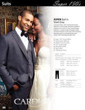 Load image into Gallery viewer, &#39;Aspen&#39; Charcoal 2-Button Notch Suit - Super 150 - Tuxedo Club