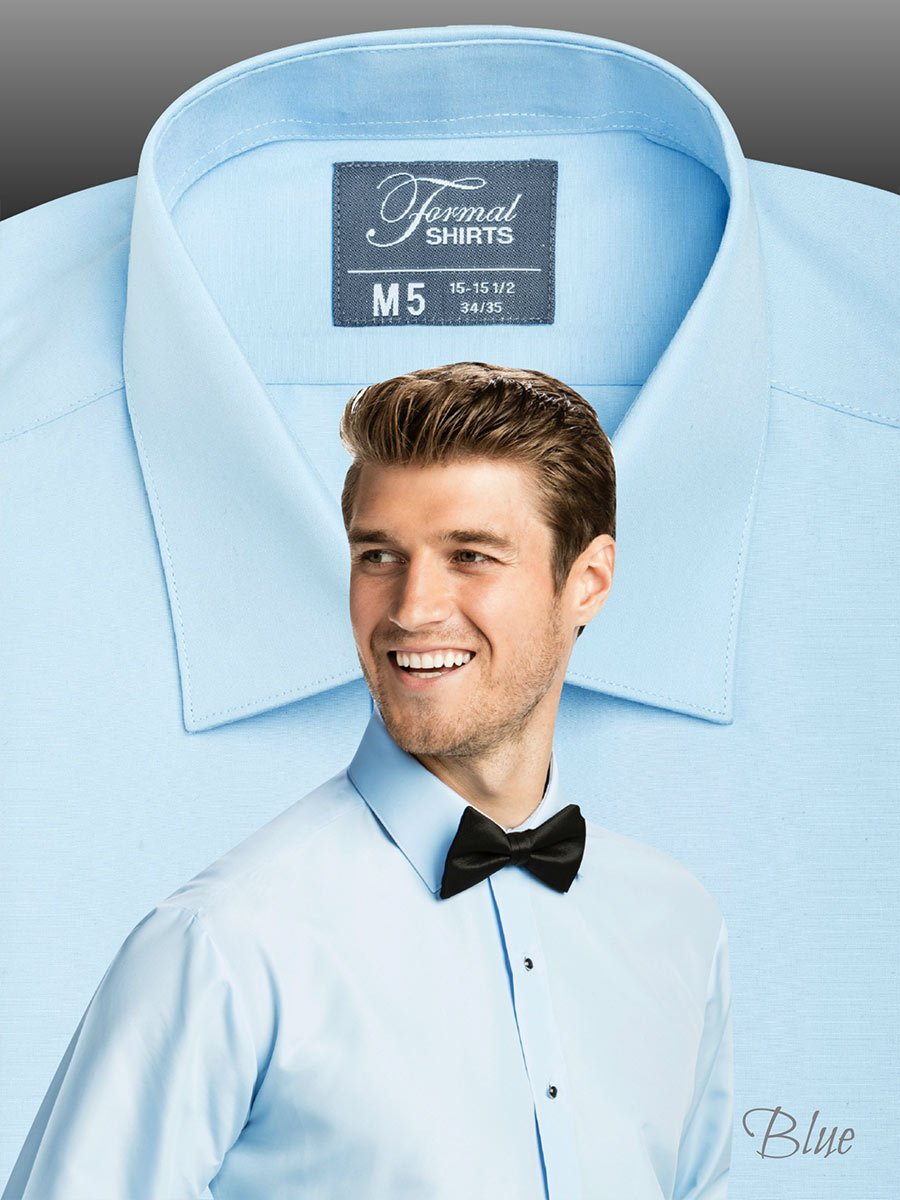 SLIMFIT Laydown Light Blue Tuxedo Shirt - Tuxedo Club