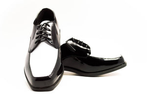 Oxford - Gloss Black and White Tuxedo Shoe - Tuxedo Club
