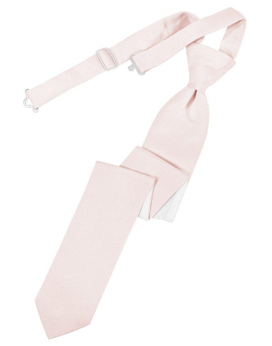 Blush Solid Satin Skinny Tie - Tuxedo Club