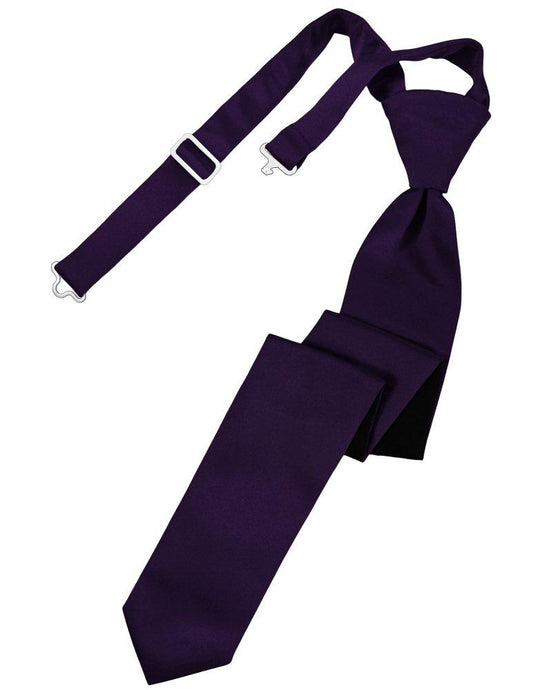 Lapis Solid Satin Skinny Tie - Tuxedo Club