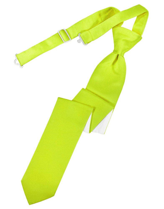 Lime Solid Satin Skinny Tie - Tuxedo Club