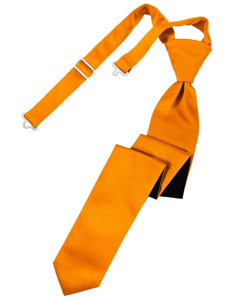 Mandarin Solid Satin Skinny Tie - Tuxedo Club