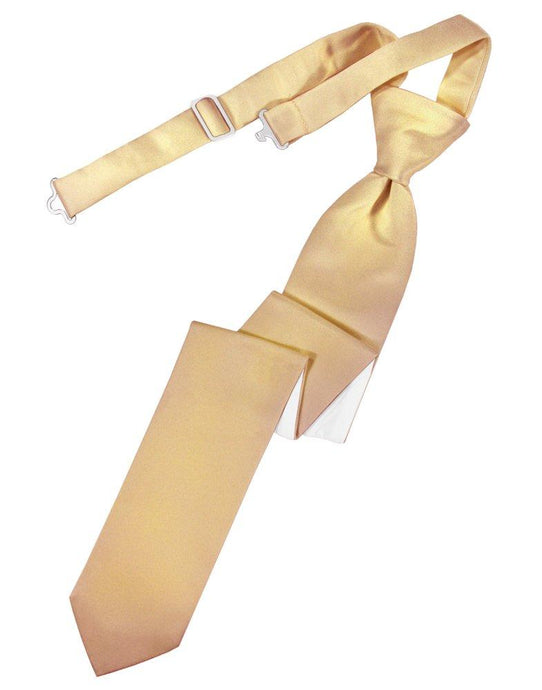 Peach Solid Satin Skinny Tie - Tuxedo Club