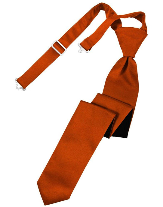 Persimmon Solid Satin Skinny Tie - Tuxedo Club