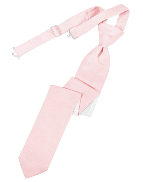 Pink Solid Satin Skinny Tie - Tuxedo Club