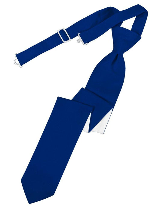 Royal Blue Solid Satin Skinny Tie - Tuxedo Club