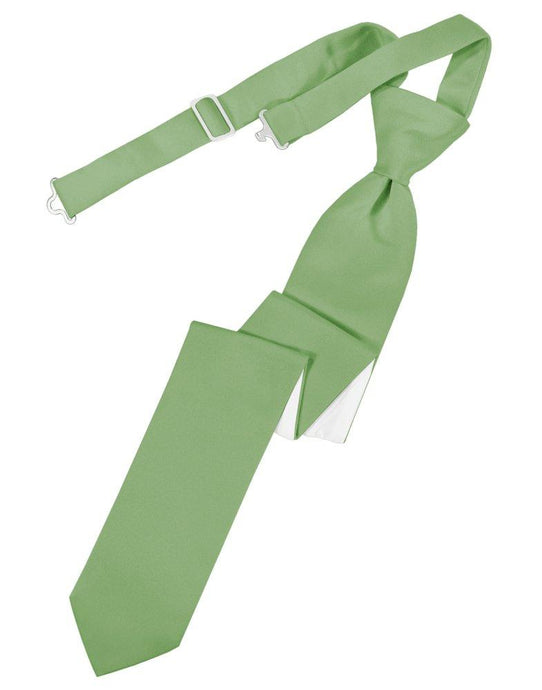 Sage Solid Satin Skinny Tie - Tuxedo Club