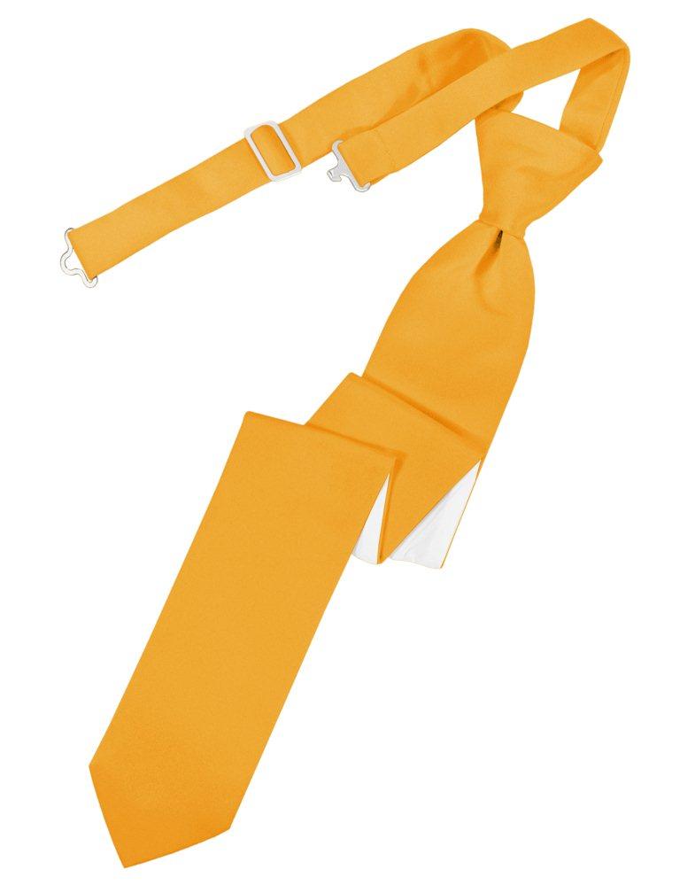 Tangerine Solid Satin Skinny Tie - Tuxedo Club